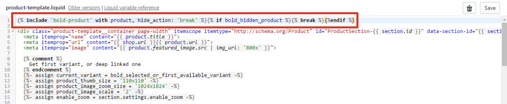 Add the code at the top of the file