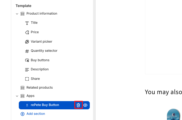 Remove rePete button