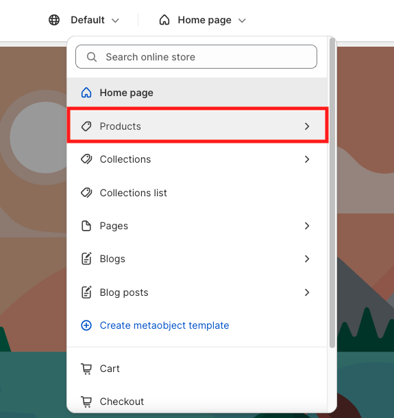 Select a product template