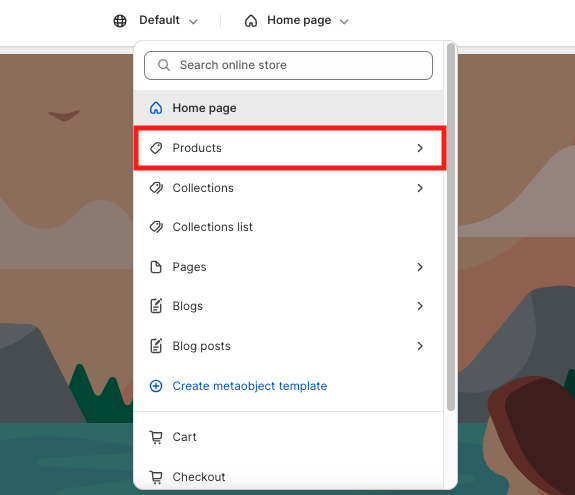Select a product template