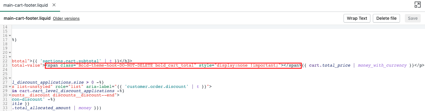 main-cart-footer code V2 Dawn