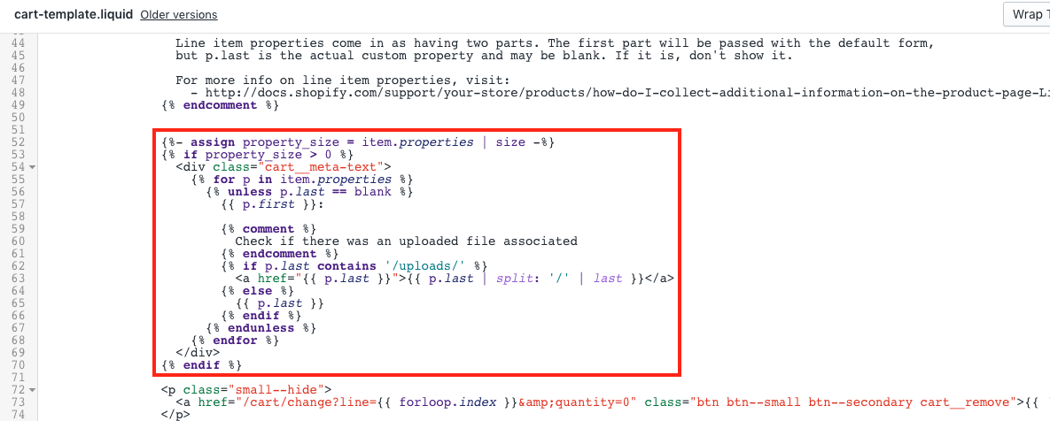 Find the cart loop code