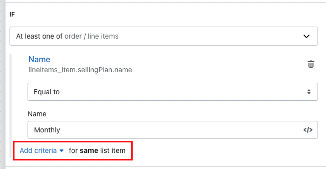Add criteria