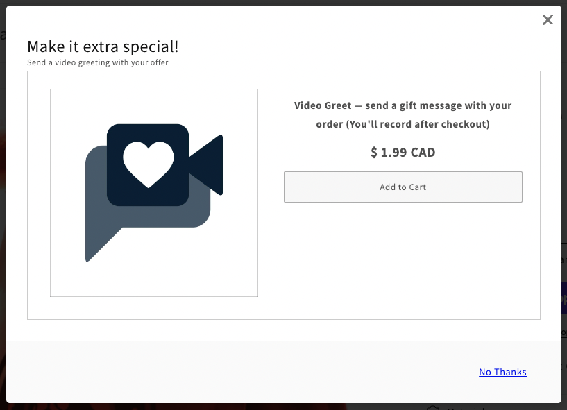 Video Greet Upsell