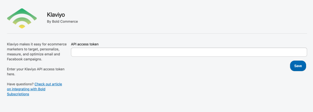 API Key field