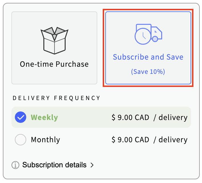 Subscribe and Save discount