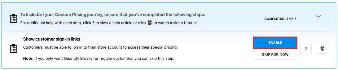 Enable customer sign-in links
