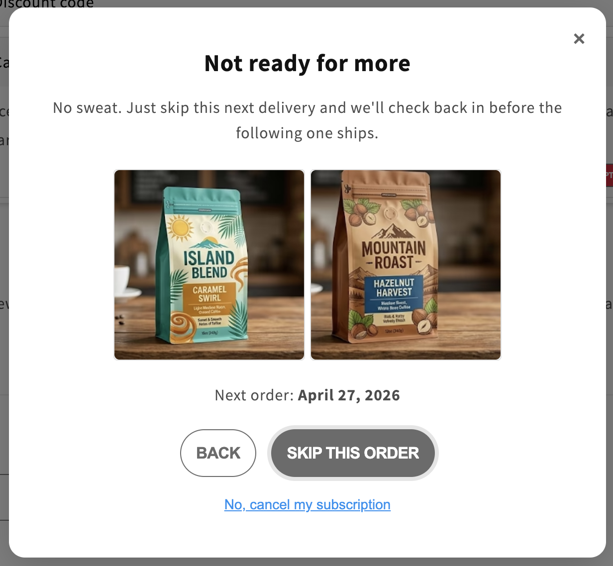 Select Skip This Order