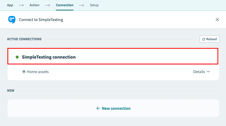 SimpleTexting connection