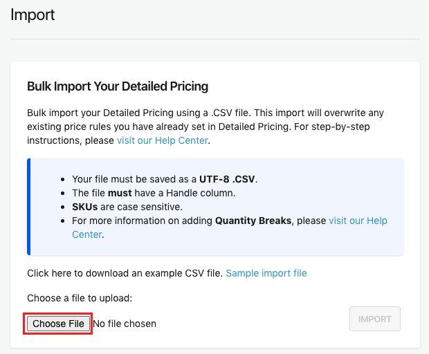 Select Choose File