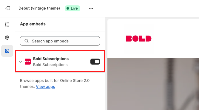 App embed vintage themes