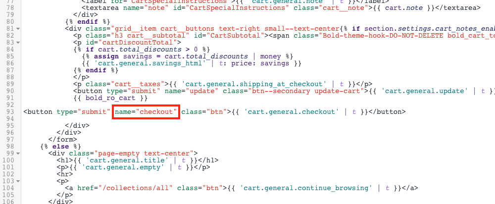 Add or update the checkout name to include checkout to the start of the button's name