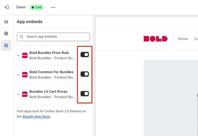Bundles app embeds