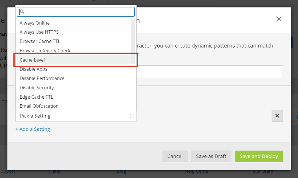 Select Cache Level