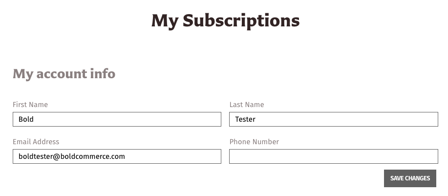 Account Management Section
