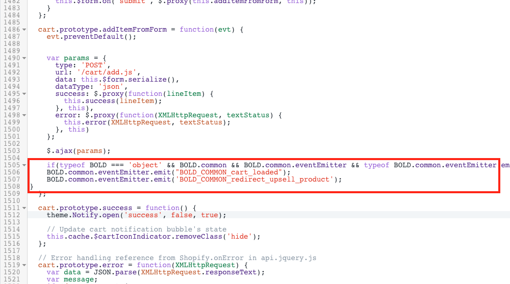 Copy and paste the following code to the end of the build cart fuction