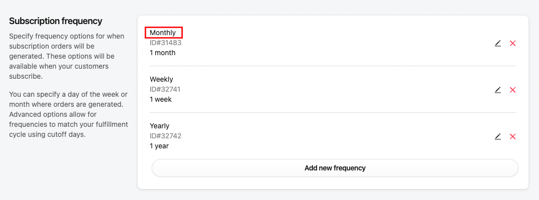 Matching Subscription Frequency in Subscription Group