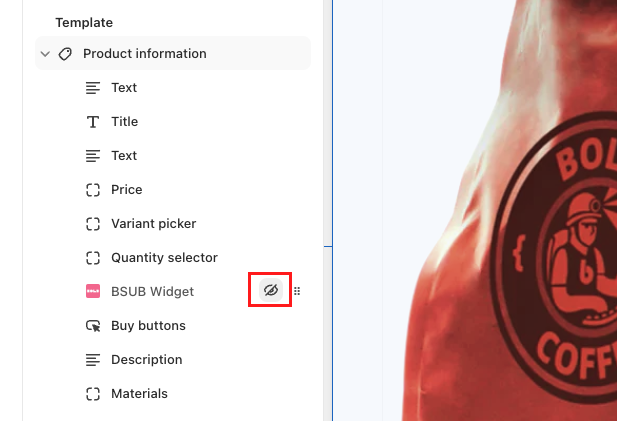 Hide BSUB Widget