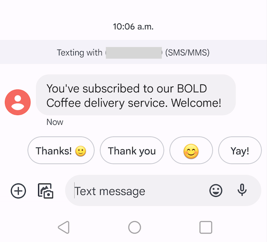 Text message recieved