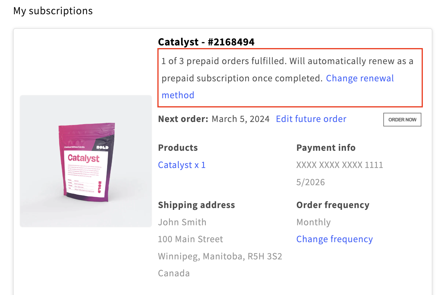 Change renewal method