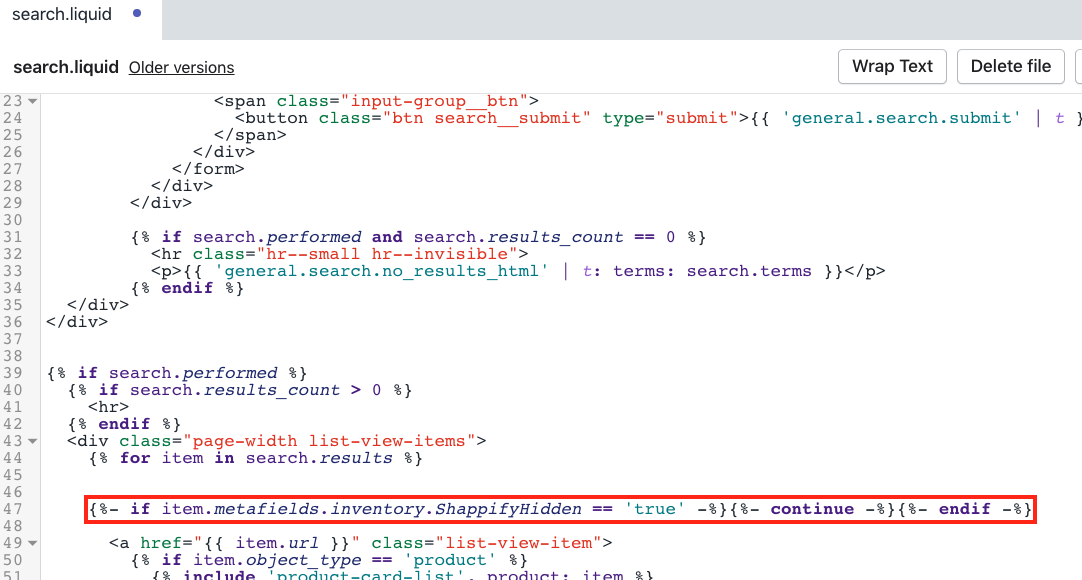 Add in the code