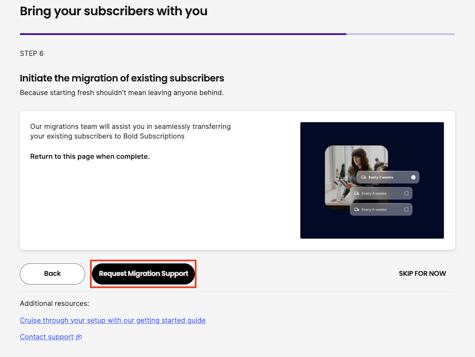 Request migration support