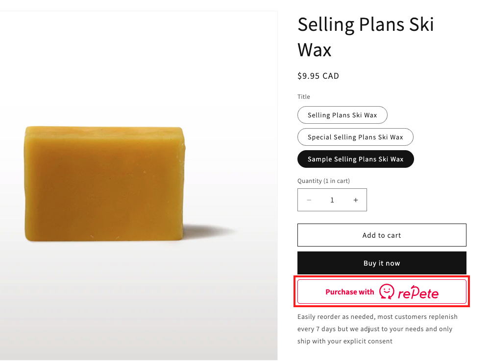 rePete Buy Button