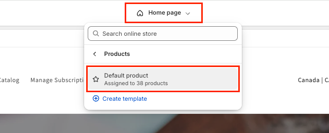 Product template