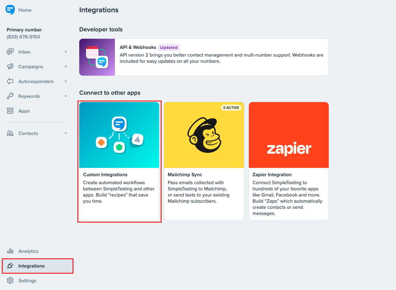 Integration page