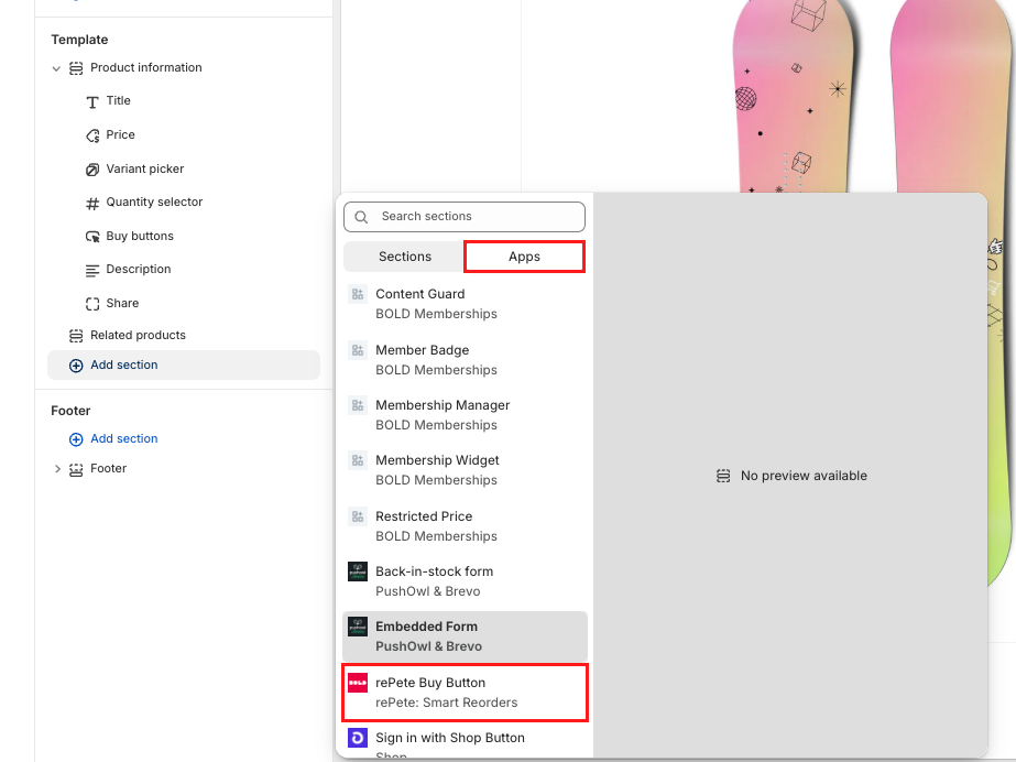 Add rePete Buy Button