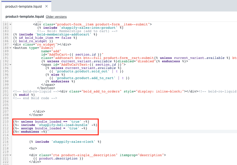 Bundle widget code