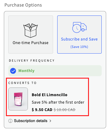 Convertible subscription discount
