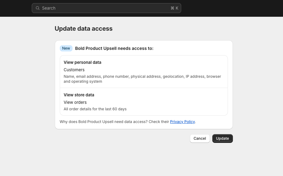 Update data access