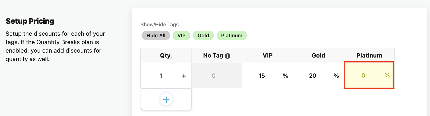 Restrict tags